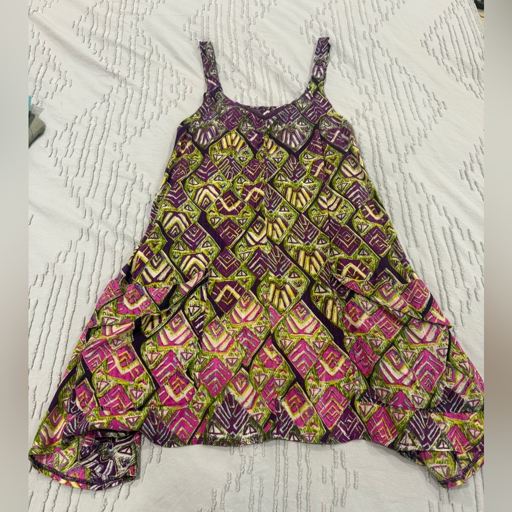 Free People Multicolor Geometric Pattern Dress NWOT-XS-Festival Boho
